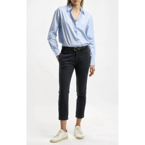 Nili Lotan Tel Aviv Pants Size 8 Black/Carbon Skinny Trousers Flap Pockets Crop - Picture 1 of 8